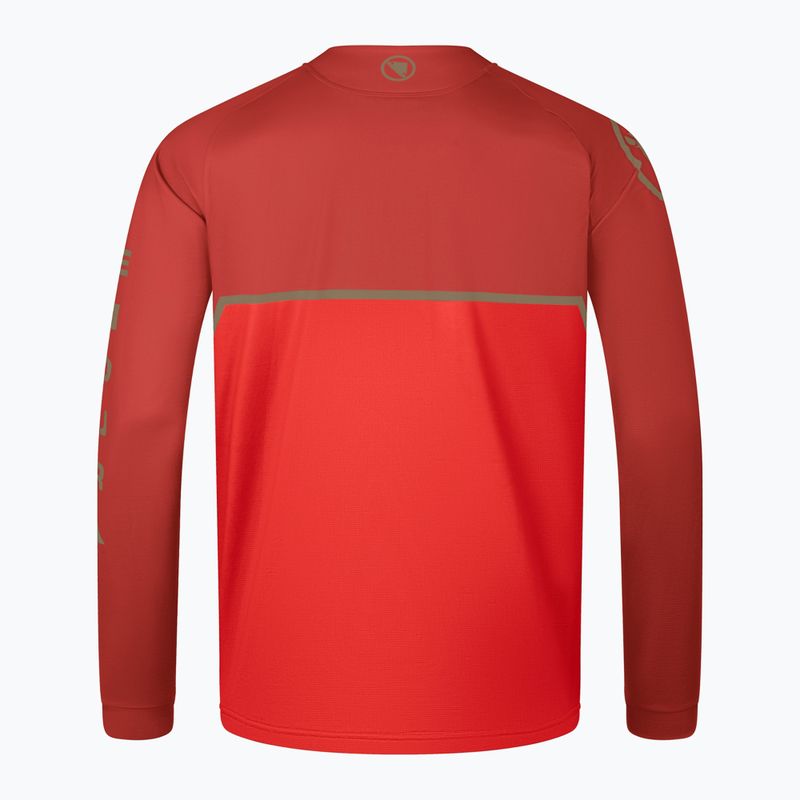 Pánský cyklistický dres Longsleeve Endura Core Printed flame red 4