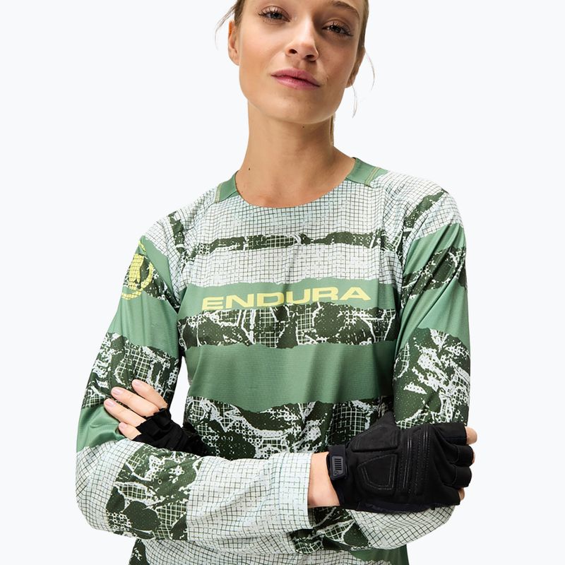 Dámský cyklistický dres Longsleeve Endura Patchwork Ltd W machair green 4