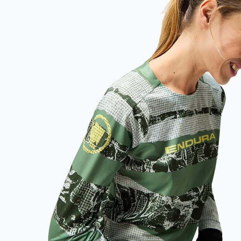 Dámský cyklistický dres Longsleeve Endura Patchwork Ltd W machair green 5