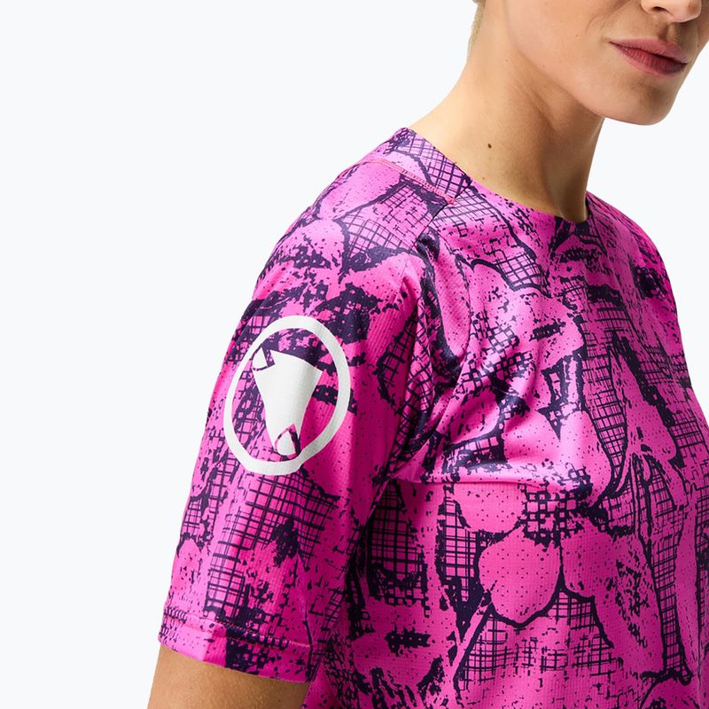 Dámský cyklistický dres Endura Grid Floral Ltd W pink pop 6