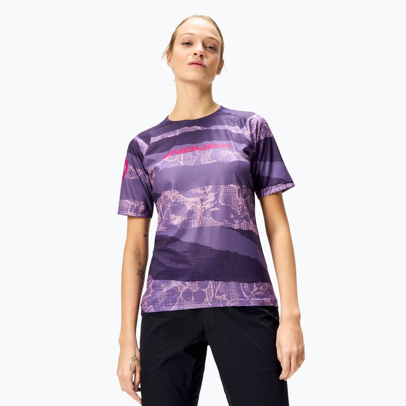 Dámský cyklistický dres Endura Patchwork Ltd W bramble