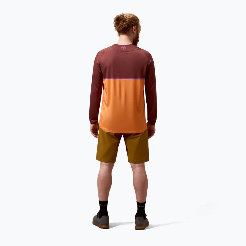 Pánské cyklistické triko Longsleeve Endura Core Printed end orange 4