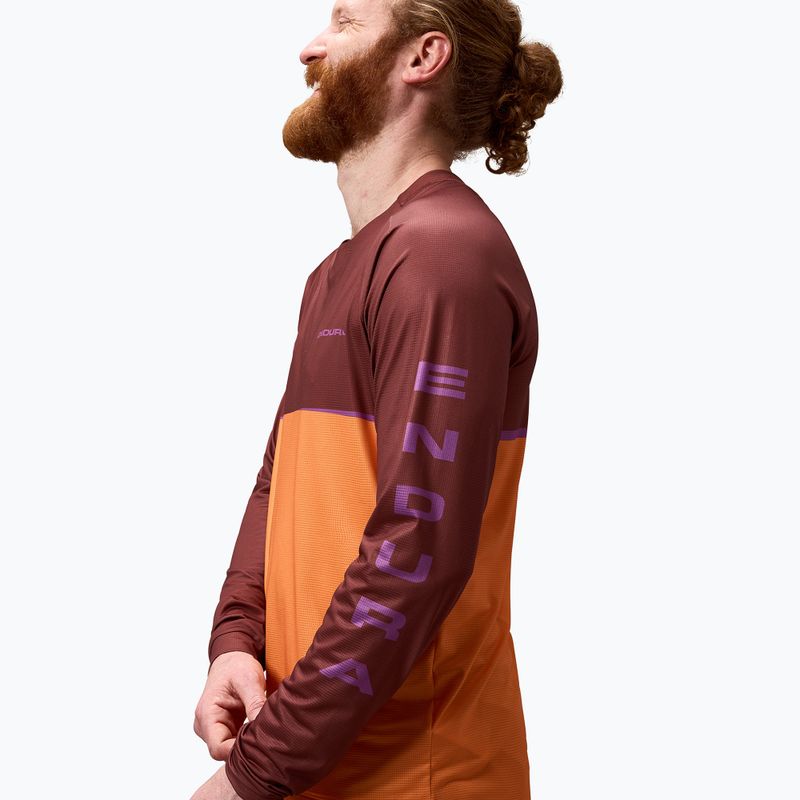 Pánské cyklistické triko Longsleeve Endura Core Printed end orange 5