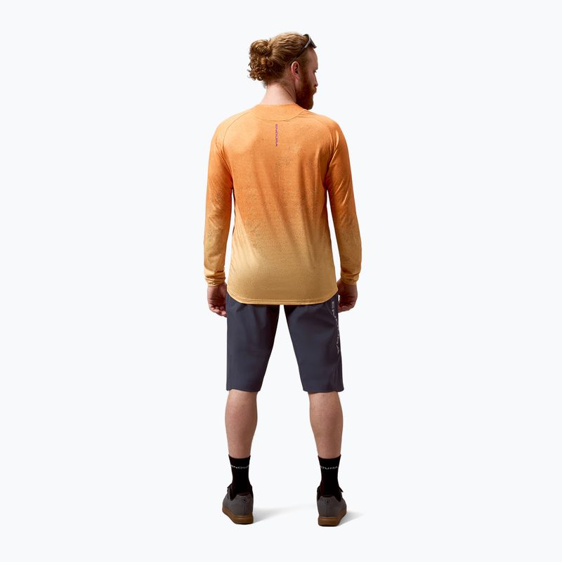 Pánské cyklistické tričko Longsleeve Endura Singletrack Print end orange 3