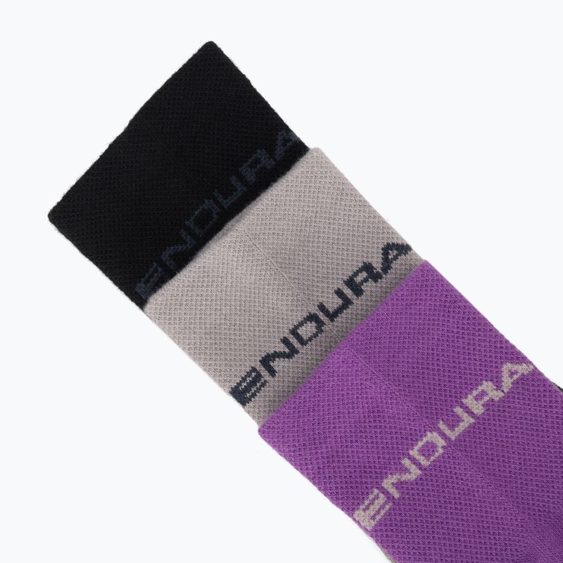 Dámské ponožky Endura Coolmax Race 3 pairs W end purple 6
