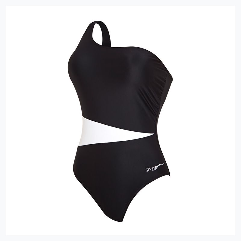 Dámské jednodílné plavky Zoggs Lattice One Shoulder modrá / bílá 5