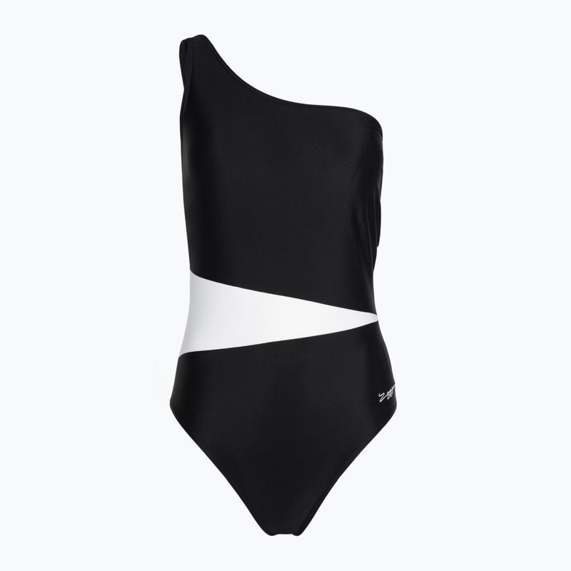 Dámské jednodílné plavky Zoggs Lattice One Shoulder modrá / bílá