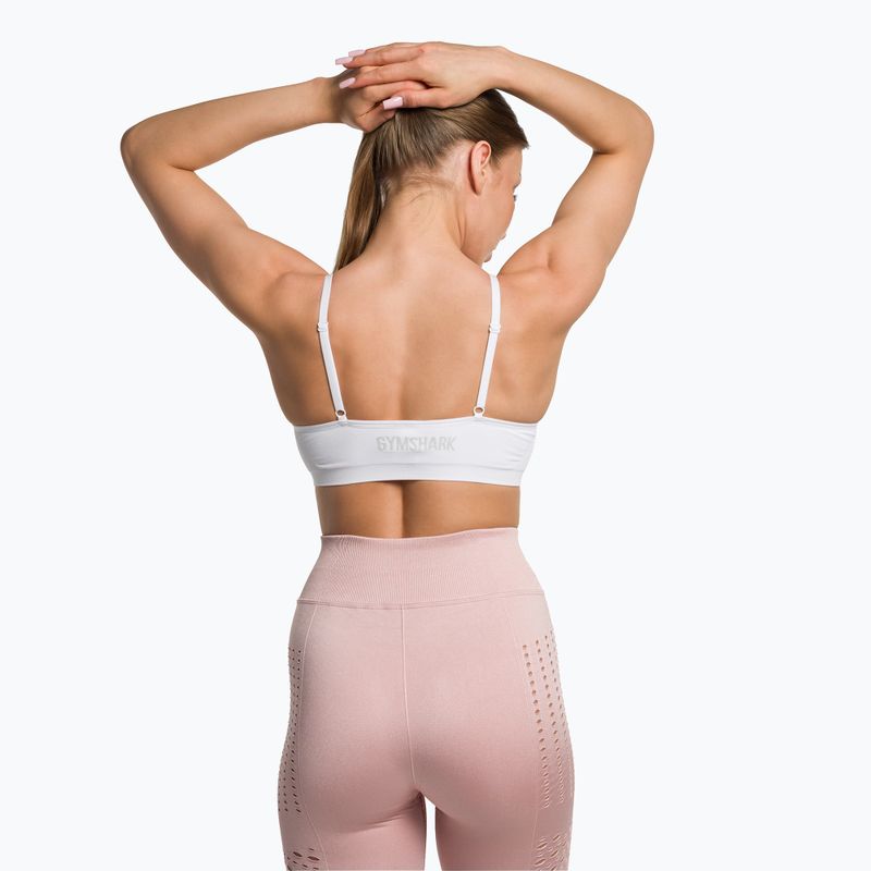 Fitness podprsenka Gymshark Seamless Bralette High Neck bílá 3