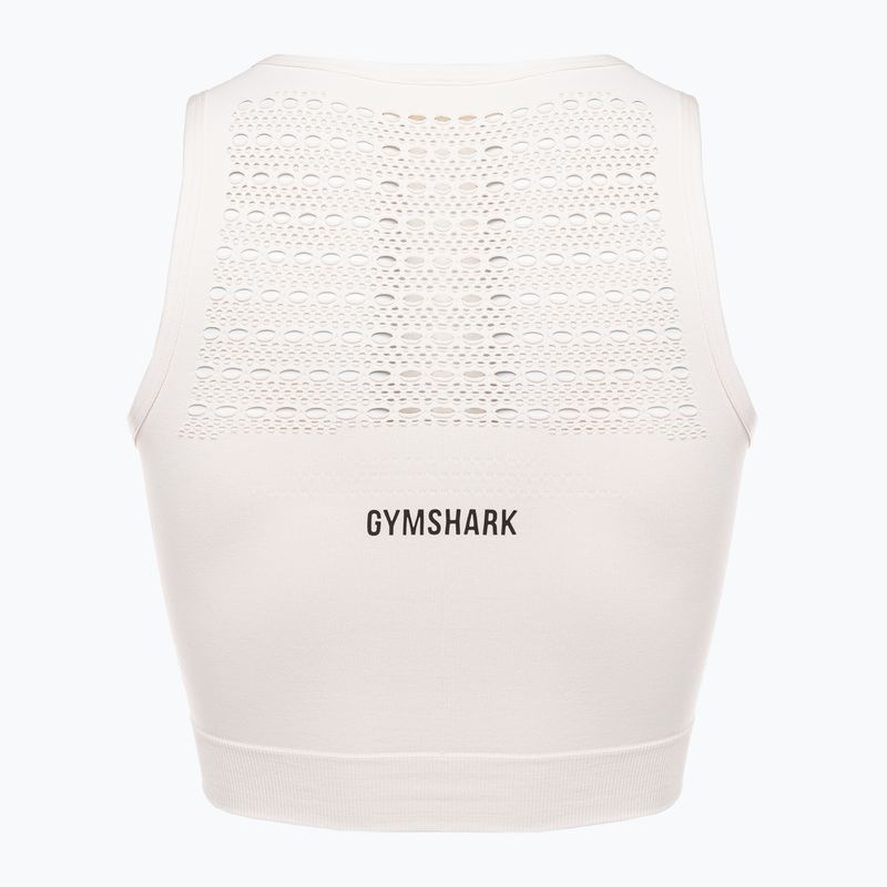 Dámský bezešvý top Gymshark Energy Crop Top cream white 6