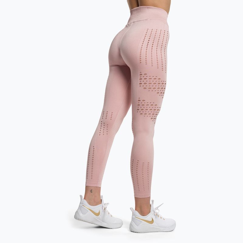 Dámské tréninkové legíny Gymshark Flawless Shine Seamless růžová/bílá 3