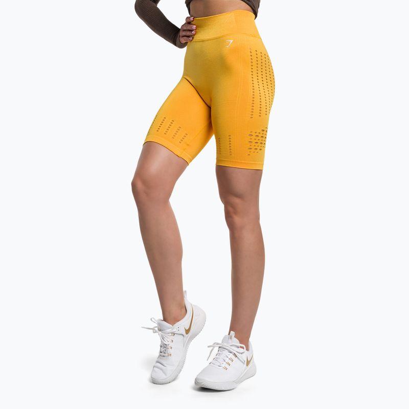 Dámské tréninkové šortky Gymshark Flawless Shine Seamless saffron/yellow