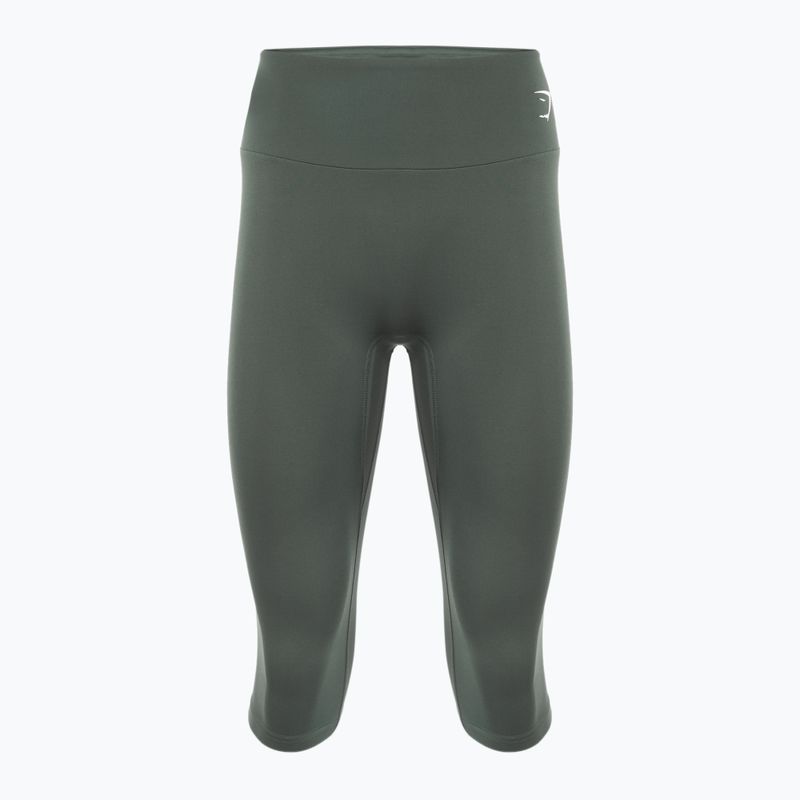 Dámské fitness legíny  Gymshark Training Cropped obsidian / green