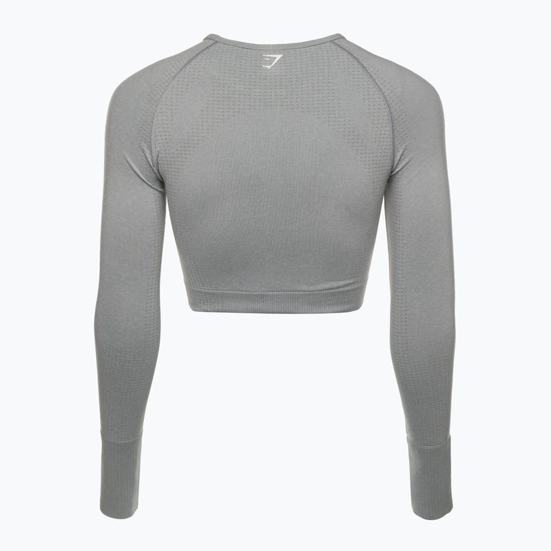 Dámský tréninkový top s dlouhým rukávem Gymshark Vital Seamless Crop Top light grey 6