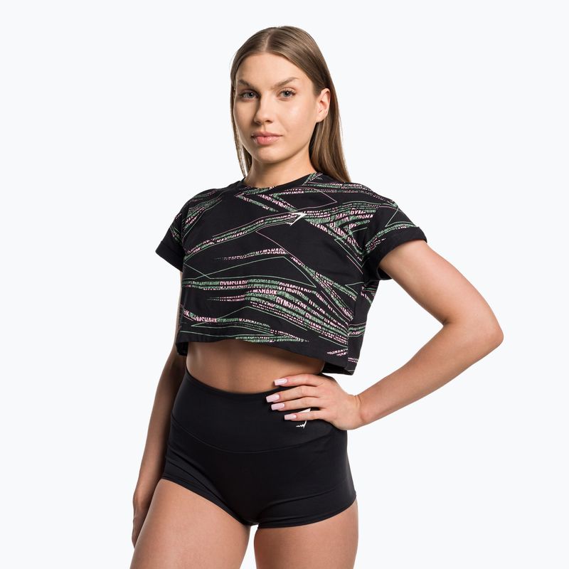 Dámský tréninkový top Gymshark Zone Graphic Crop black/lime