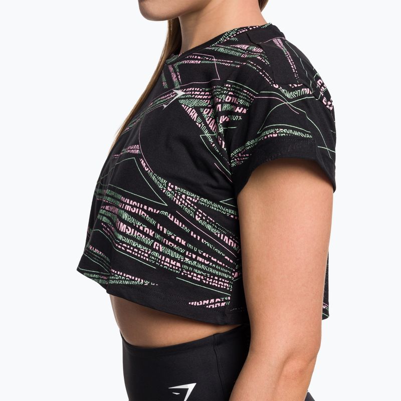 Dámský tréninkový top Gymshark Zone Graphic Crop black/lime 4