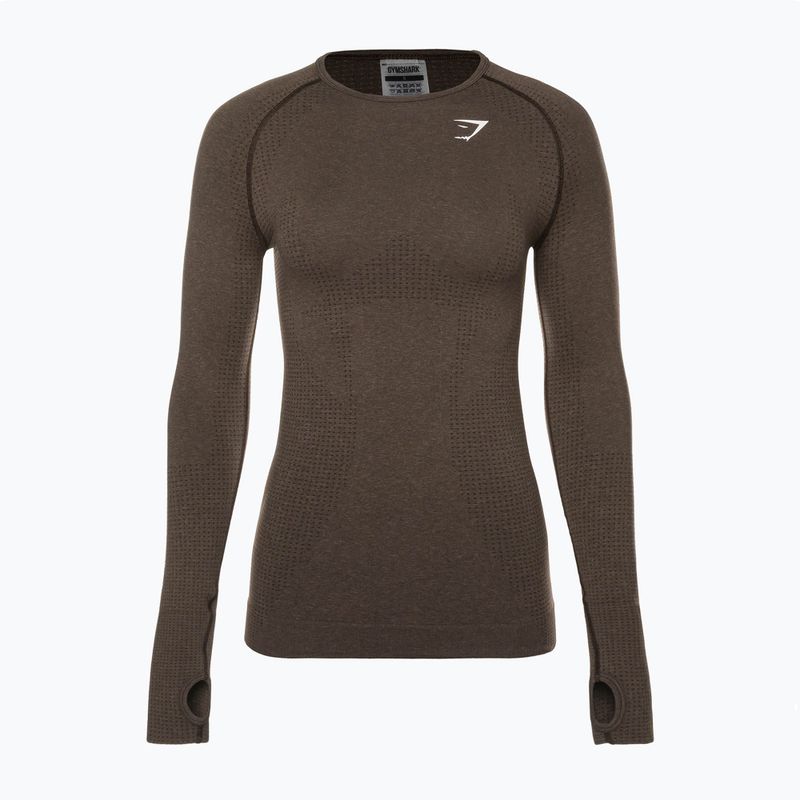 Dámský tréninkový top s dlouhým rukávem Gymshark Vital Seamless Top brown/white 6
