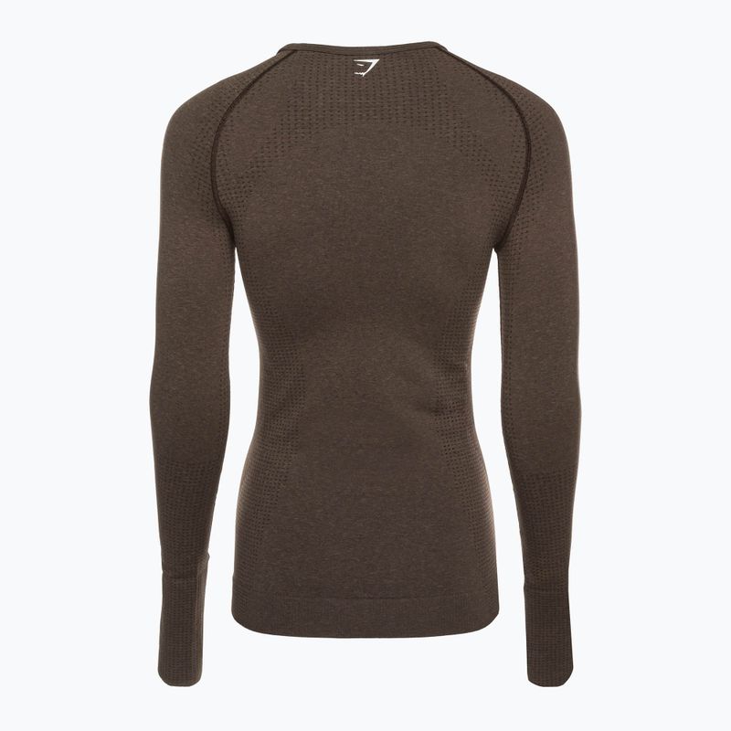Dámský tréninkový top s dlouhým rukávem Gymshark Vital Seamless Top brown/white 7