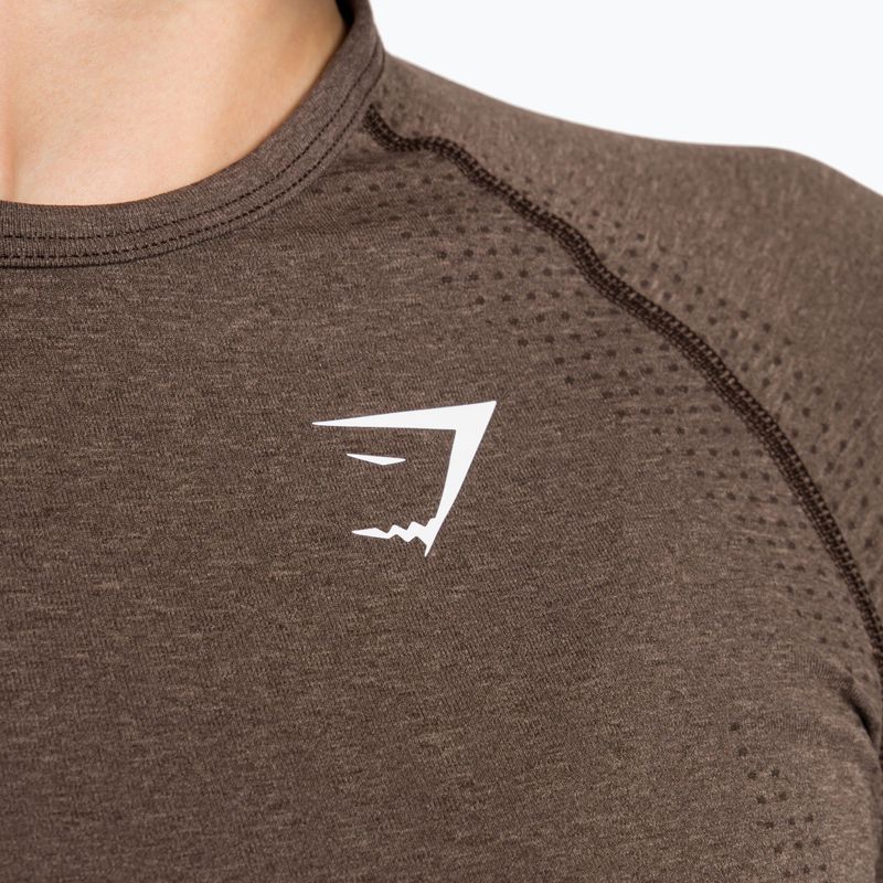 Dámský tréninkový top s dlouhým rukávem Gymshark Vital Seamless Top brown/white 5