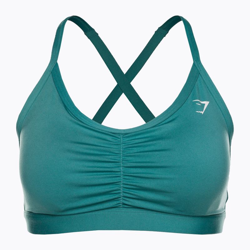 Gymshark Ruched Training Sports fauna teal fitness podprsenka 5