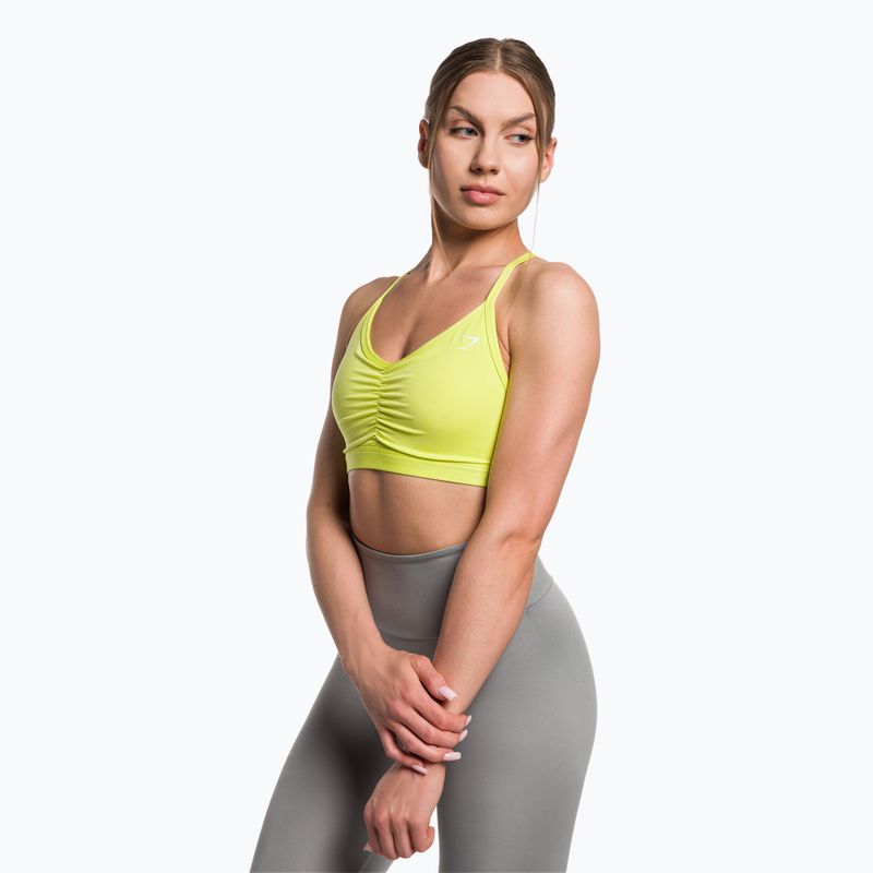 Gymshark Ruched Training Sport glitch žlutá fitness podprsenka