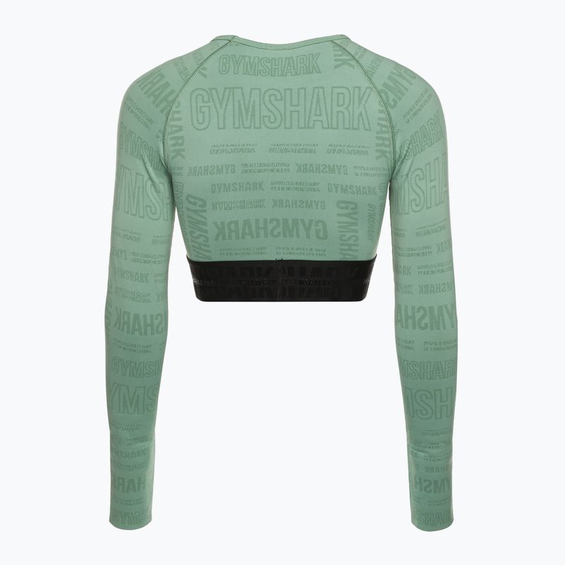 Dámský tréninkový top s dlouhým rukávem Gymshark Vision Crop Top green/black 6