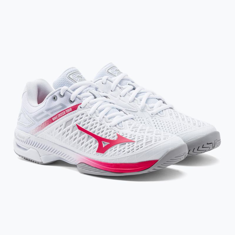 Dámské tenisové boty Mizuno Wave Exceed Tour 4 AC white/rose red/nimbus cloud 5