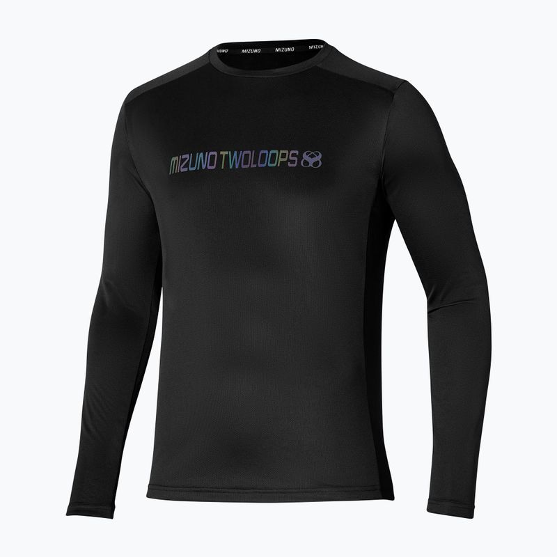 Pánské běžecké tričko longsleeve  Mizuno Two Loops 8 Tee black