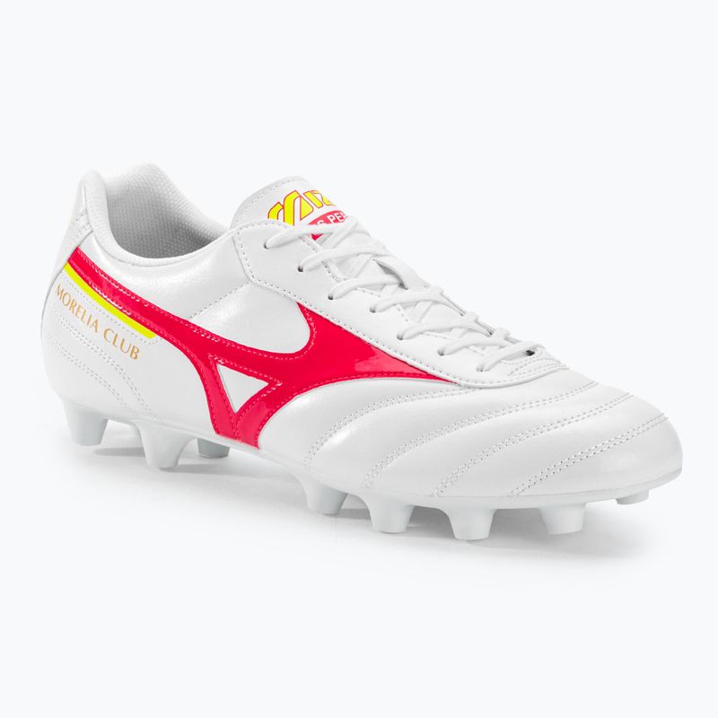 Mizuno Morelia II Club MD pánské kopačky white/flery coral2/bolt2