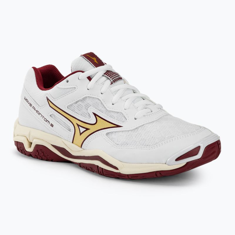 Dámské boty na házenou Mizuno Wave Phantom 3 white/cabernet/mp gold