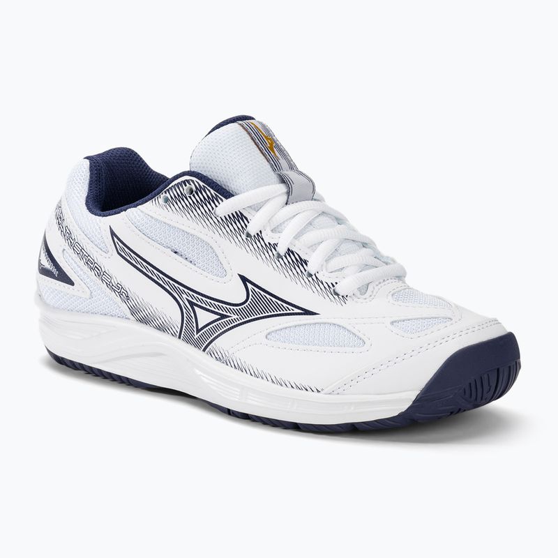 Dětské házenkářské boty Mizuno Stealth Star 2 Jr white/blueribbon/mpgold