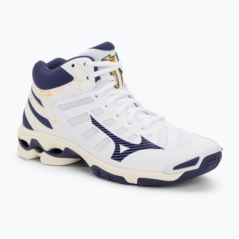 Pánská volejbalová obuv Mizuno Wave Voltage Mid white / blue ribbon / mp gold