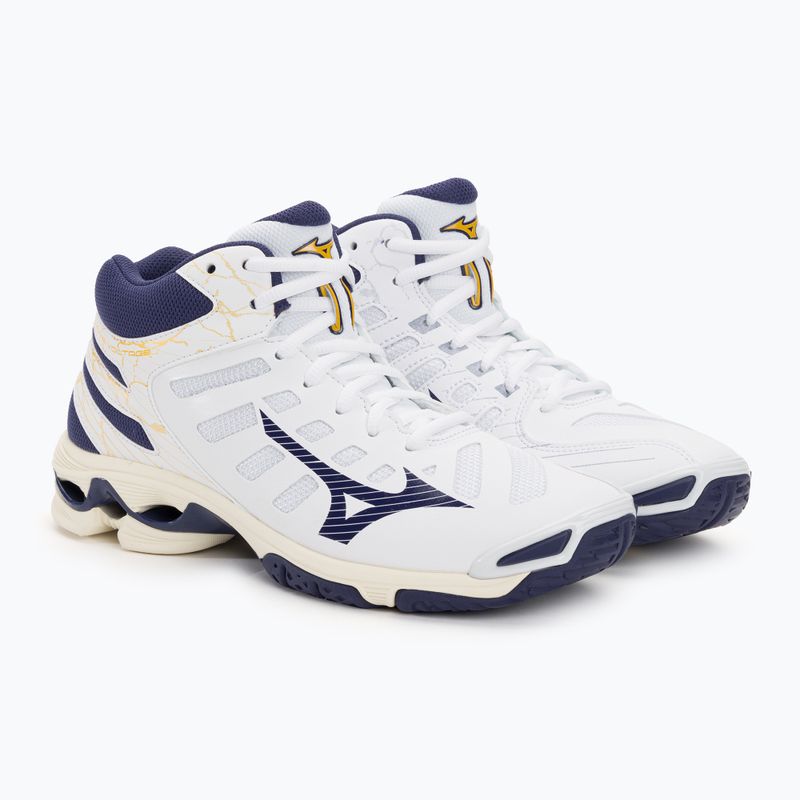 Pánská volejbalová obuv Mizuno Wave Voltage Mid white / blue ribbon / mp gold 5