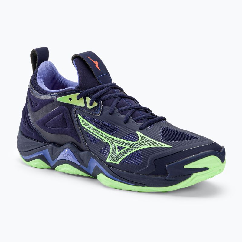 Pánská volejbalová obuv Mizuno Wave Momentum 3 evening blue / tech green / lolite