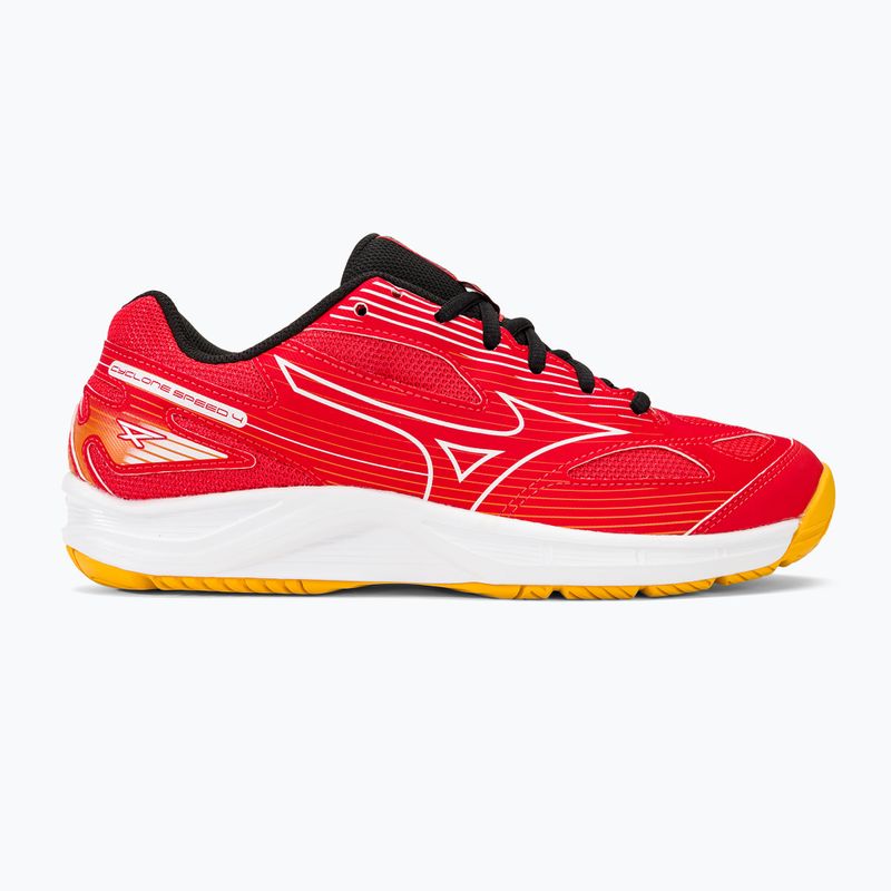 Pánské boty na volejbal Mizuno Cyclone Speed 4 radiant red/white/carrot curl 2