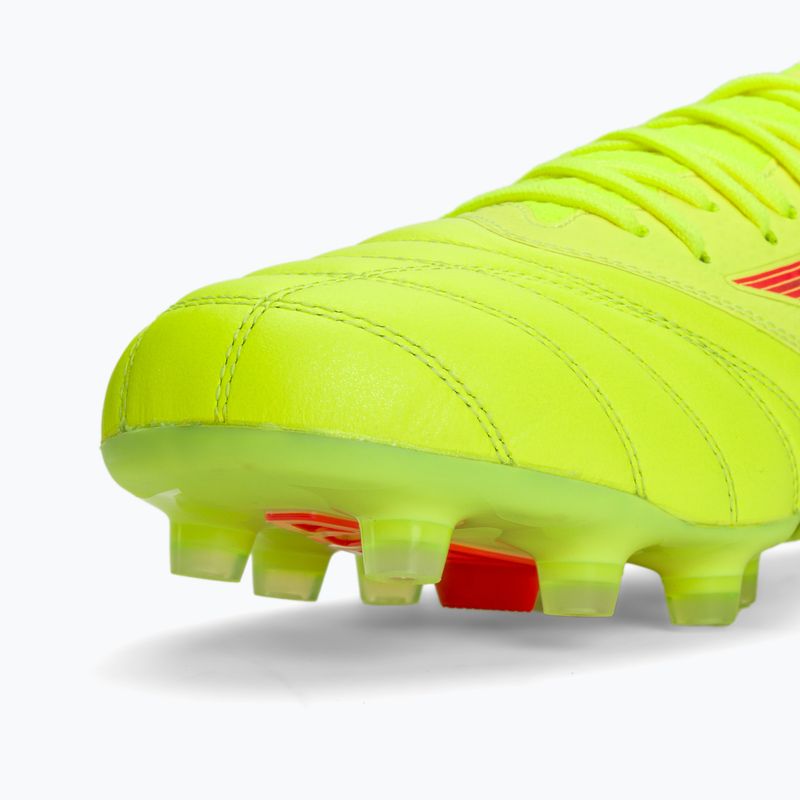 Pánské kopačky Mizuno Morelia Neo IV Β Elite MD safety yellow/fiery coral 2/galaxy silver 9