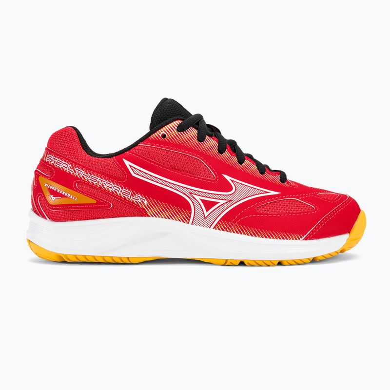 Dětské házenkářské boty Mizuno Stealth Star 2 Jr radiant red/white/carrot curl 2