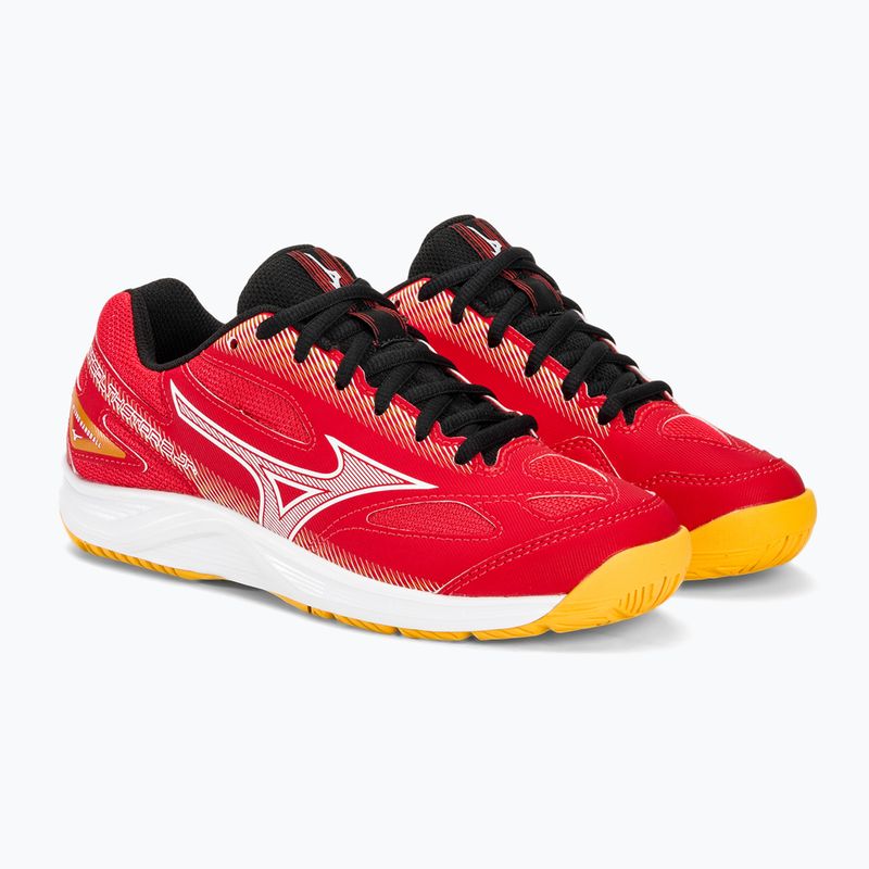 Dětské házenkářské boty Mizuno Stealth Star 2 Jr radiant red/white/carrot curl 4