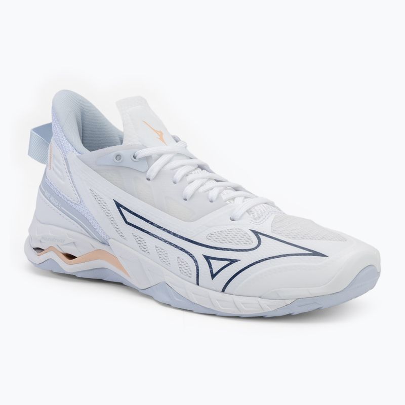Dámská házenkářská obuv Mizuno Wave Mirage 5 white/navy peony/peach parfait