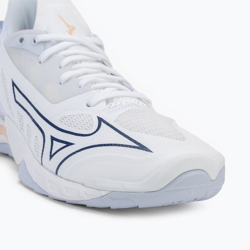 Dámská házenkářská obuv Mizuno Wave Mirage 5 white/navy peony/peach parfait 7