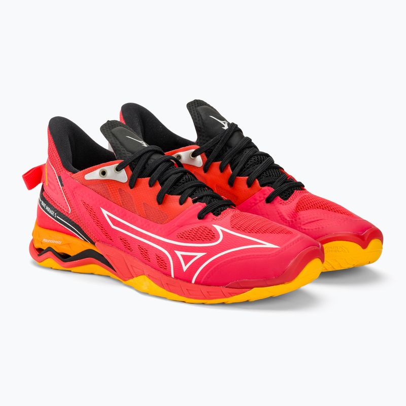 Pánské házenkářské boty Mizuno Wave Mirage 5 radiant red/white/carrot curl 4