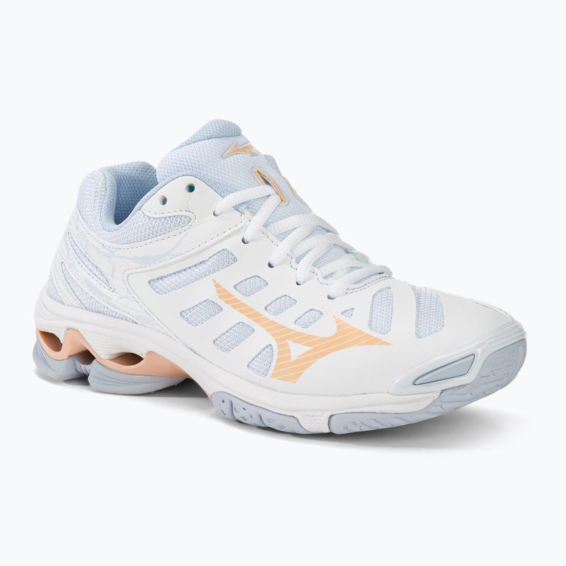 Dámské volejbalové boty  Mizuno Wave Voltage white/peach parfait/halogen blue