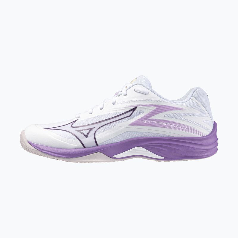 Dětské boty na volejbal Mizuno Lightning Star Z7 white/patrician purple/quince 8