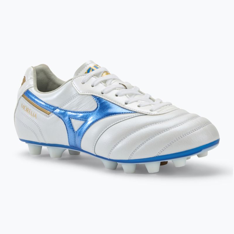 Pánské kopačky Mizuno Morelia II Elite Md white/laser blue/gold 