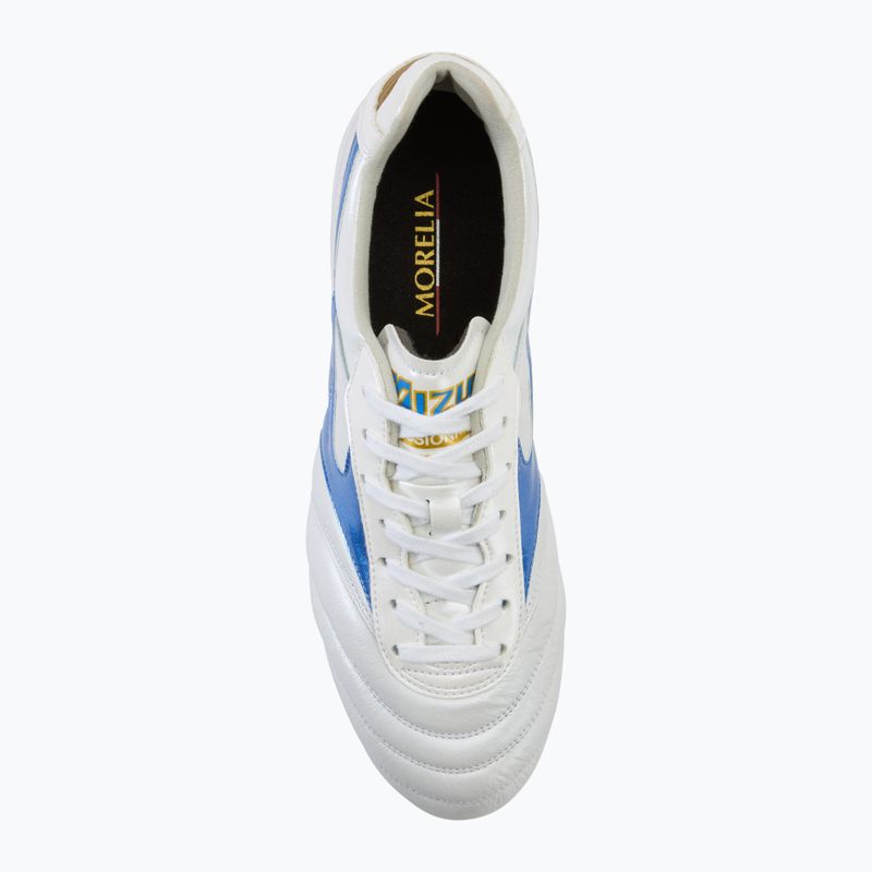 Pánské kopačky Mizuno Morelia II Elite Md white/laser blue/gold  5