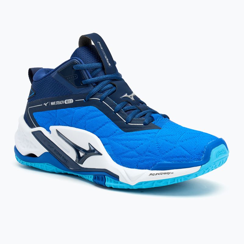 Pánské boty na házenou  Mizuno Wave Stealth Neo 2 Mid mugen blue/white/estate blue