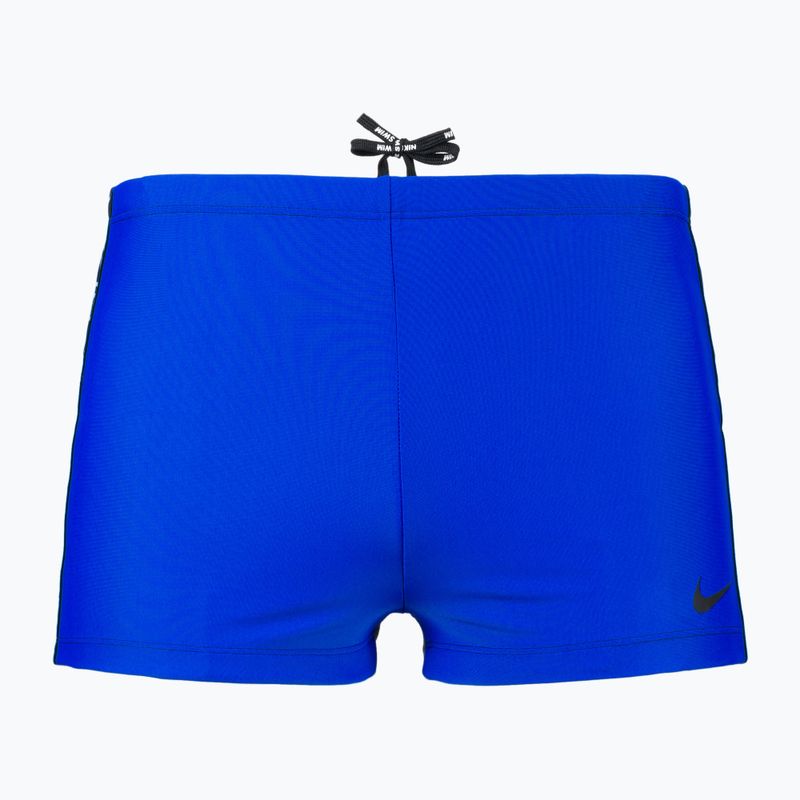 Pánské plavecké boxerky Nike Logo Tape Square Leg modré NESSB134-416