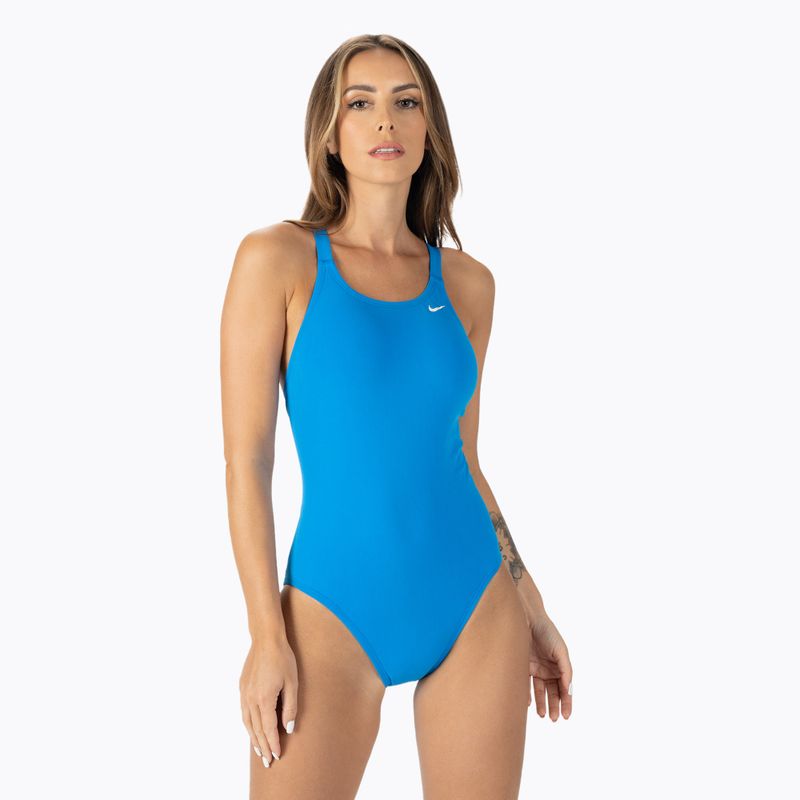 Nike Hydrastrong Solid Fastback dámské jednodílné plavky modré NESSA001-458