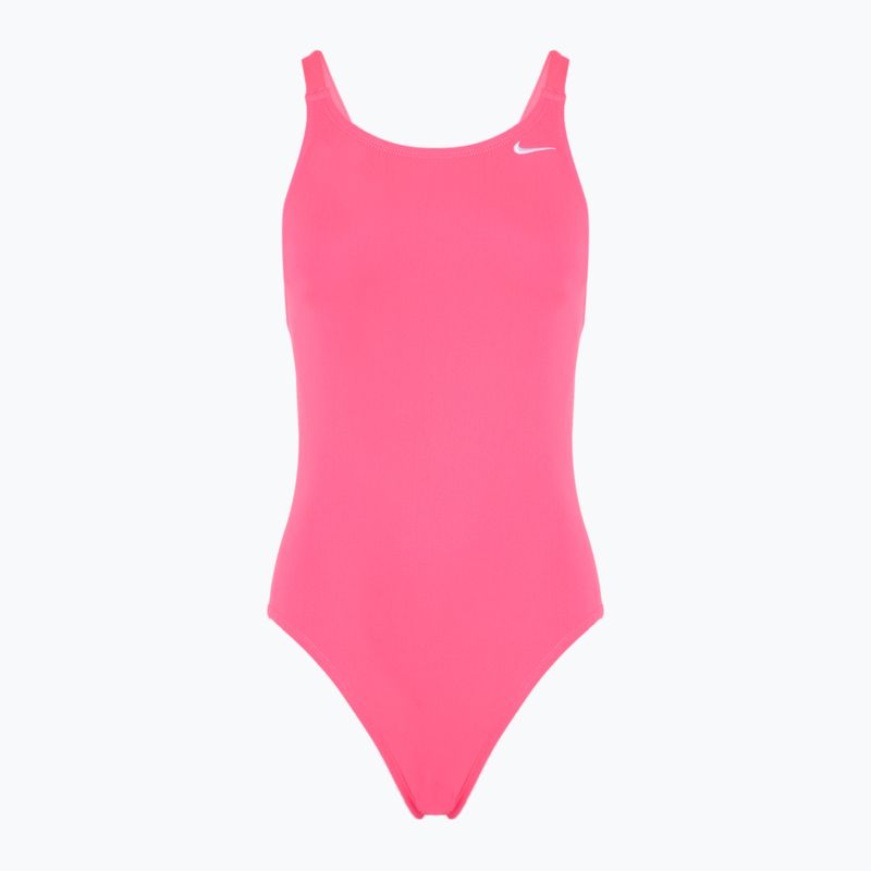 Dámské jednodílné plavky Nike Hydrastrong Solid Fastback hyper pink