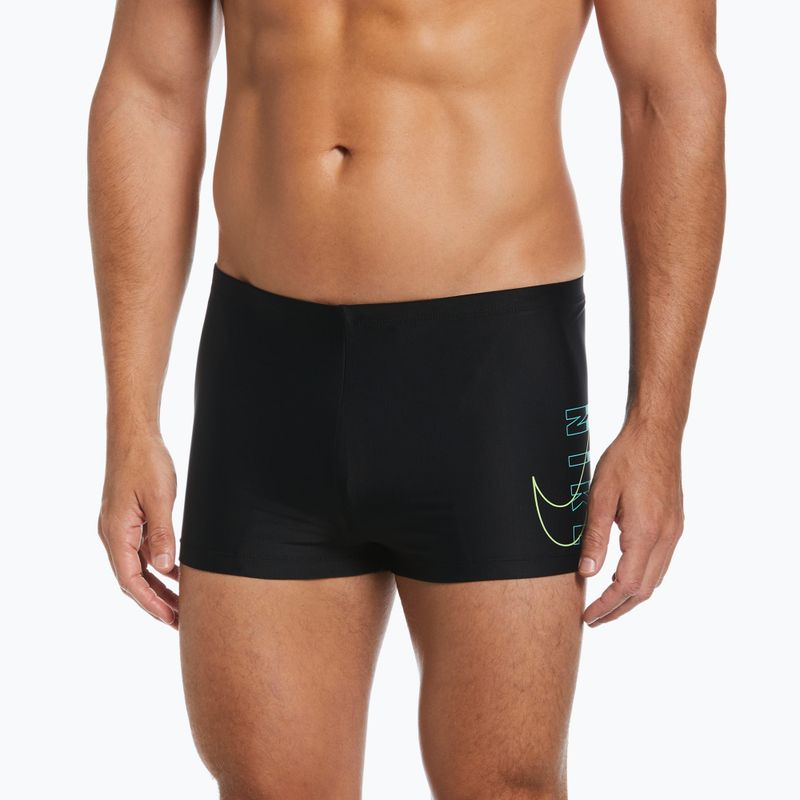 Pánské plavecké boxerky Nike Reflect Logo Square Leg černé NESSC583 5