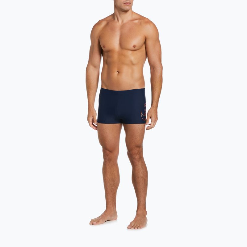 Pánské plavecké boxerky Nike Reflect Logo Square Leg modré NESSC583440 7